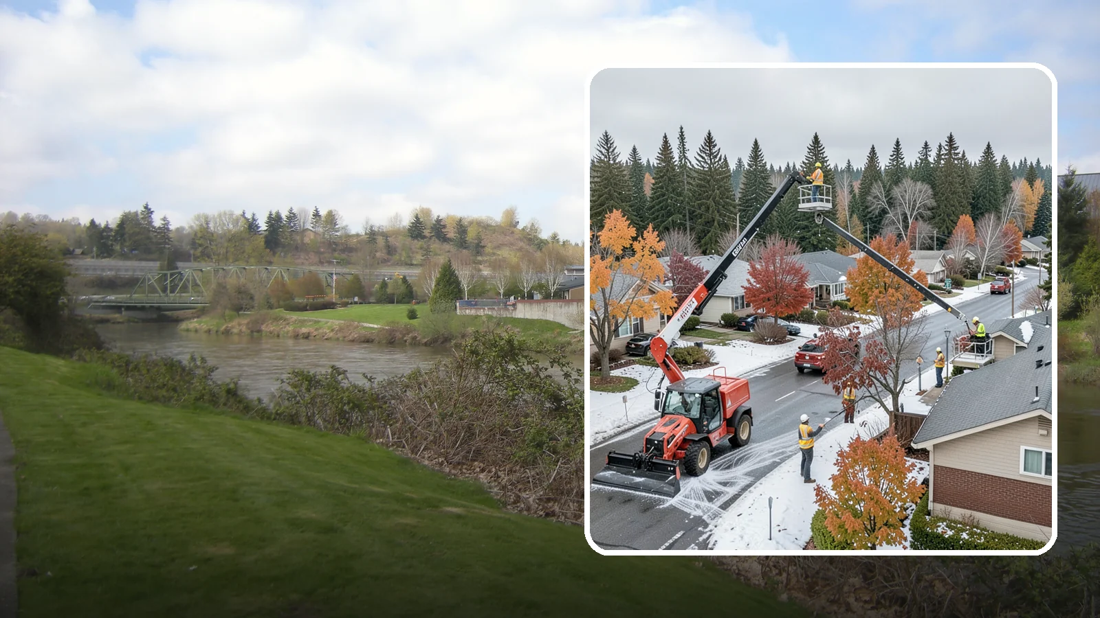 Aerial Lift Services in Tukwila, King County, WA - Certified bucket-truck and aerial lift crews for elevated work on trees, lights, and structures.