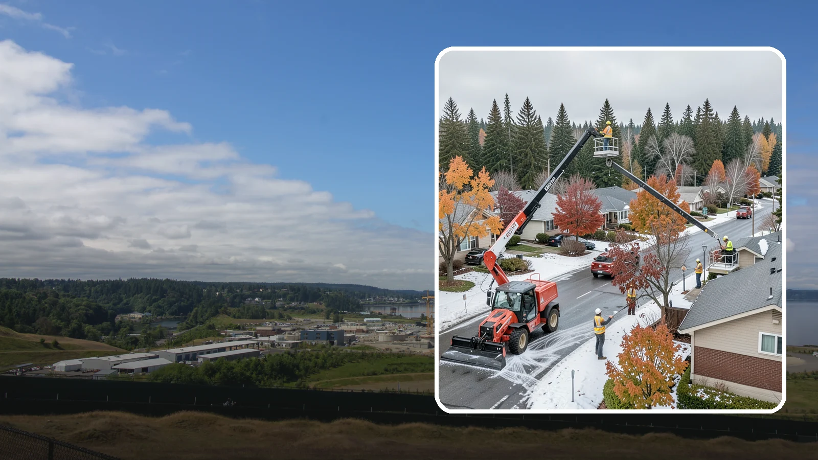 Aerial Lift Services in University Place, Pierce County, WA - Certified bucket-truck and aerial lift crews for elevated work on trees, lights, and structures.