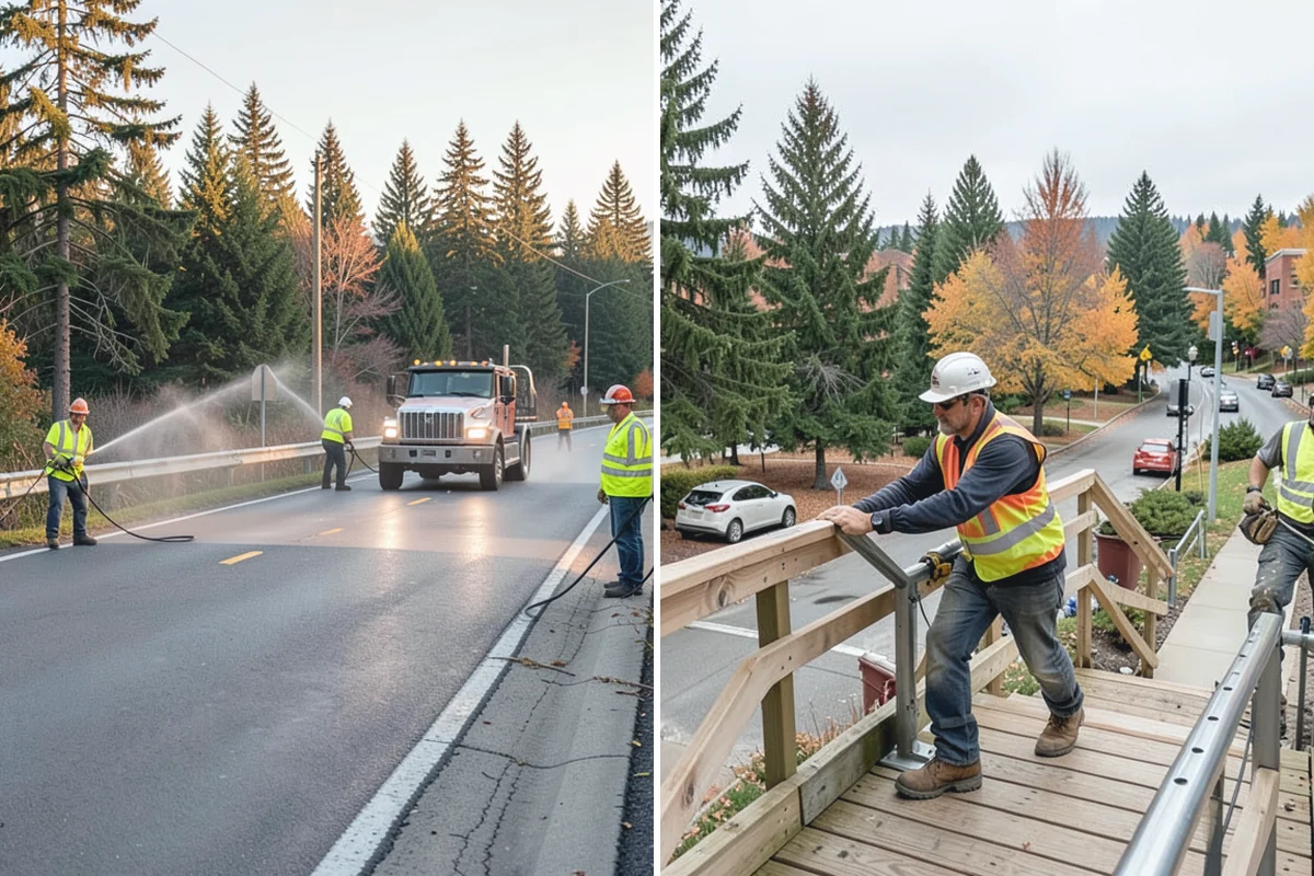 Anti-Icing Brine Application in Buckley, Pierce County, WA - Monitor the forecast and pavement temperatures