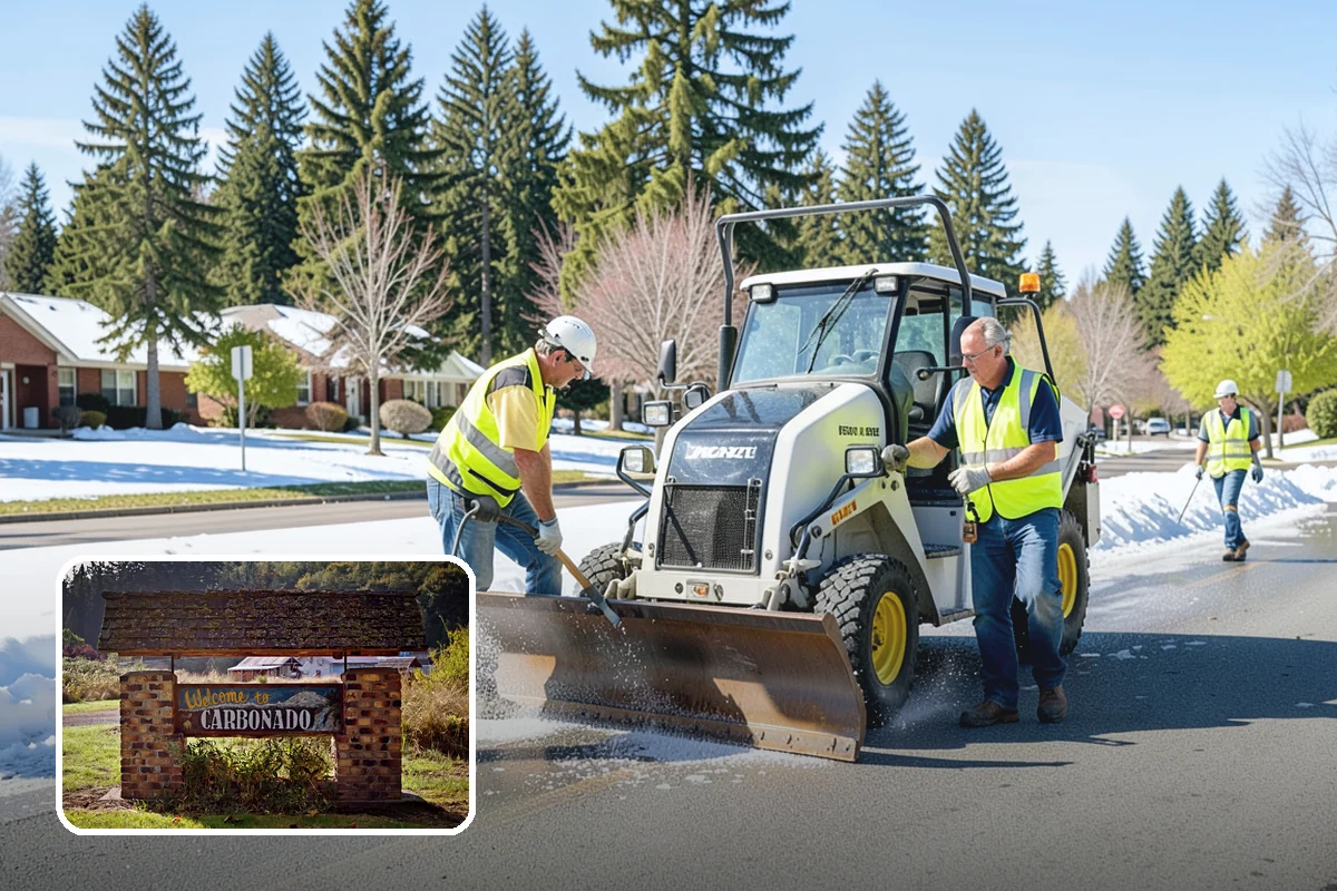 Anti-Icing Brine Application in Carbonado, Pierce County, WA - Prevents ice from bonding to pavement