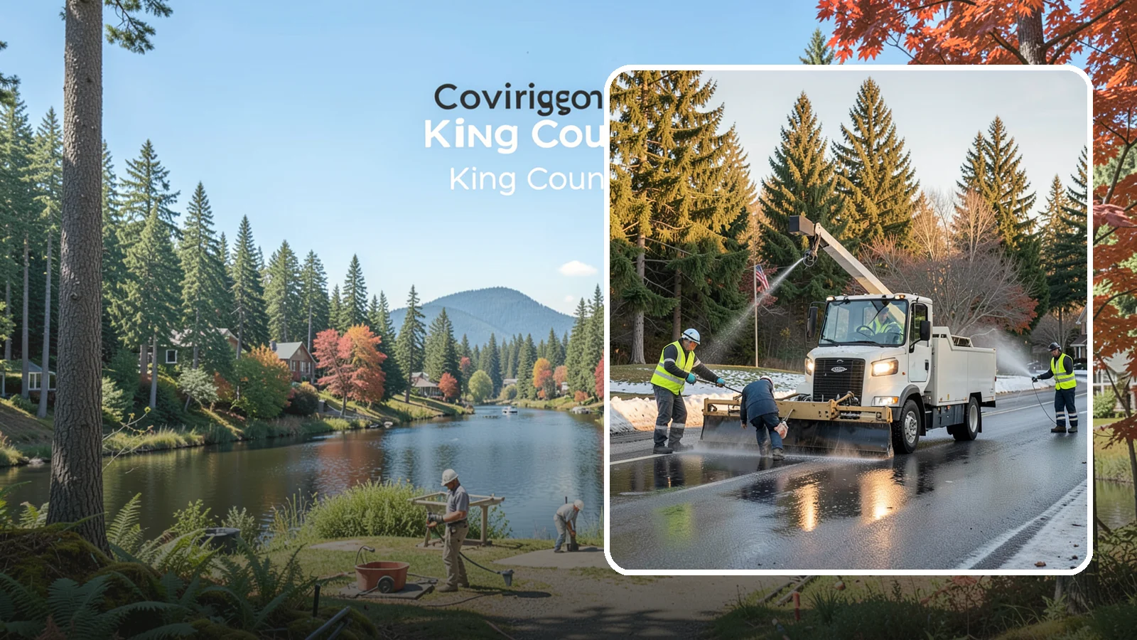 Anti-Icing Brine Application in Covington, King County, WA - Proactive liquid brine application that prevents ice from bonding to public roadways and lots before a storm.