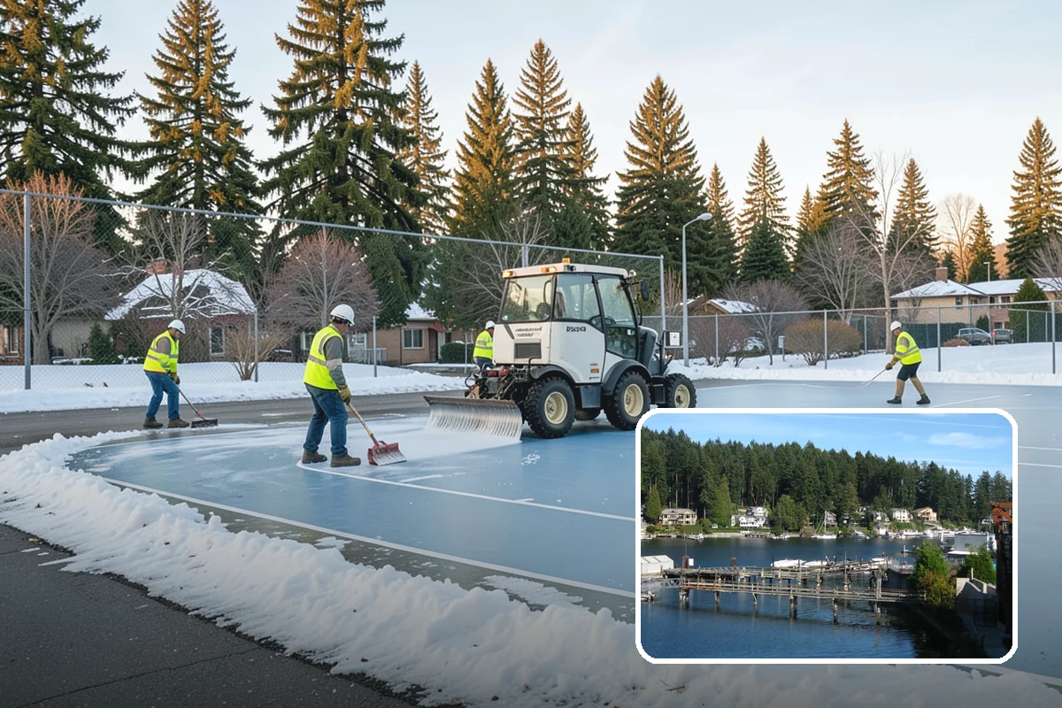 Anti-Icing Brine Application in Gig Harbor, Pierce County, WA - Prevents ice from bonding to pavement