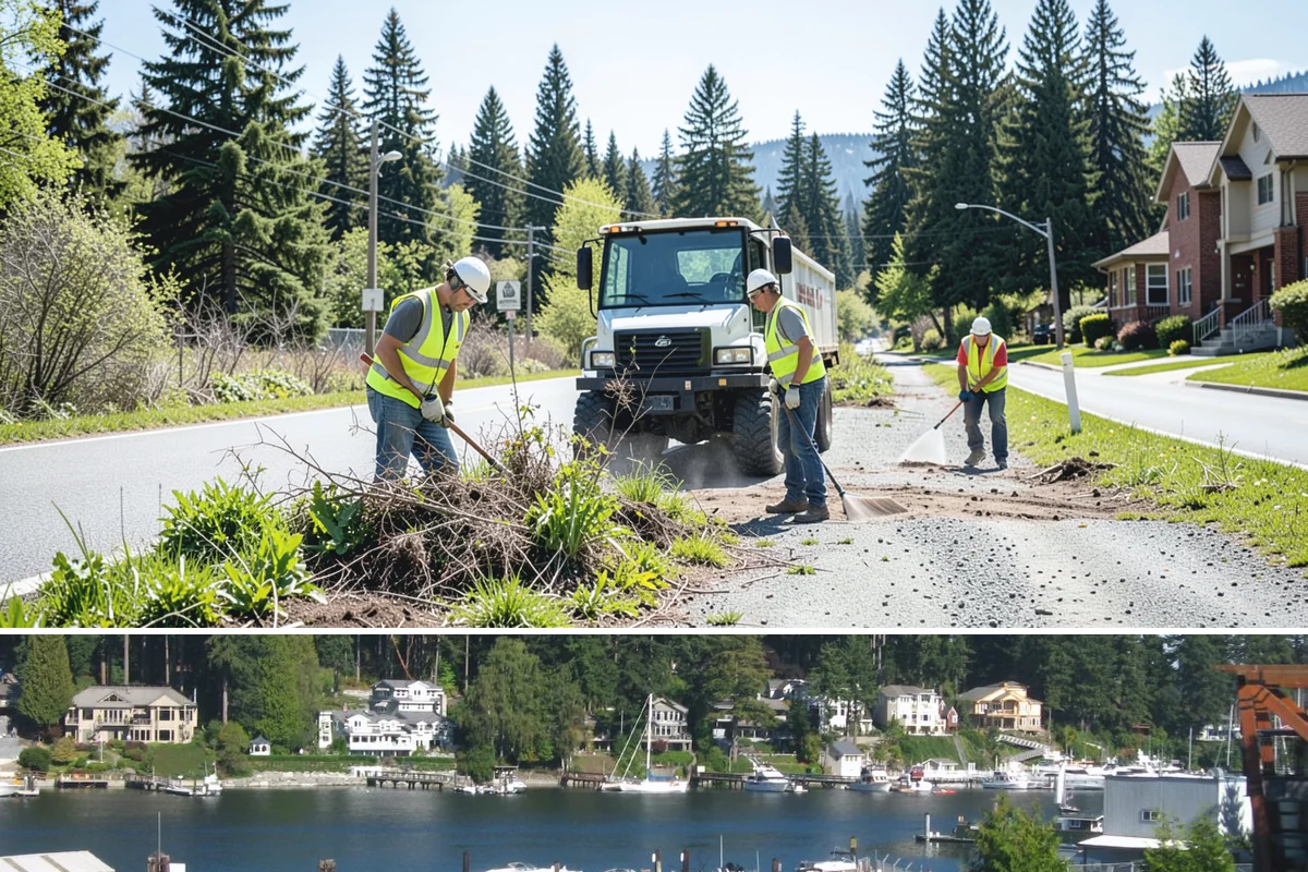 Anti-Icing Brine Application in Gig Harbor, Pierce County, WA - Applied ahead of forecasted freeze/snow events through the winter season.