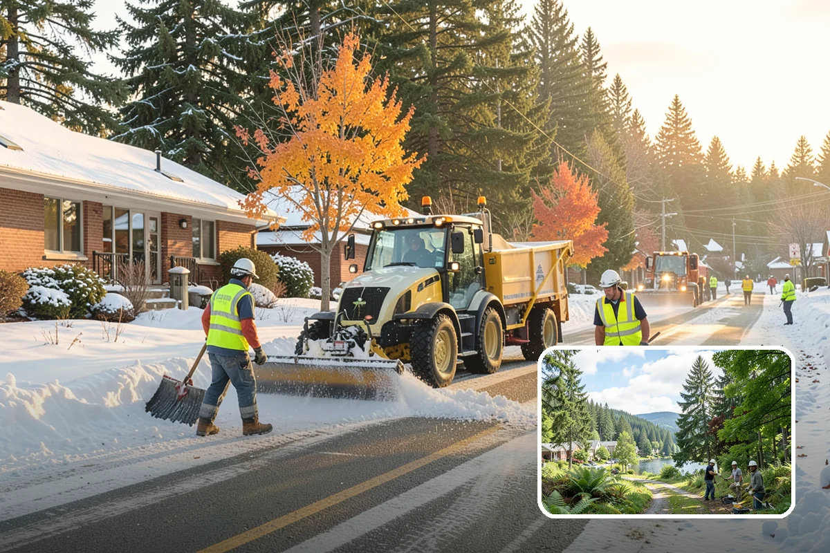 Anti-Icing Brine Application in Lake Forest Park, King County, WA - Prevents ice from bonding to pavement