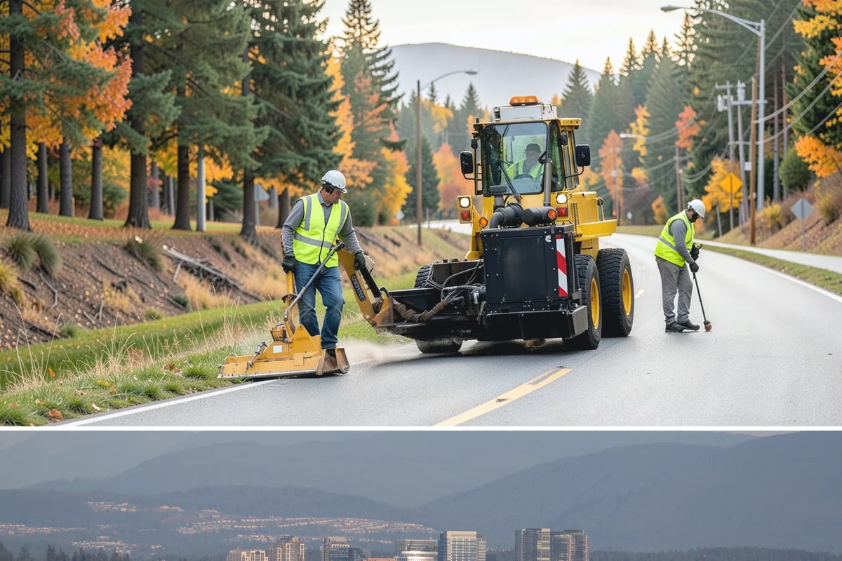 Anti-Icing Brine Application in Medina, King County, WA - Applied ahead of forecasted freeze/snow events through the winter season.