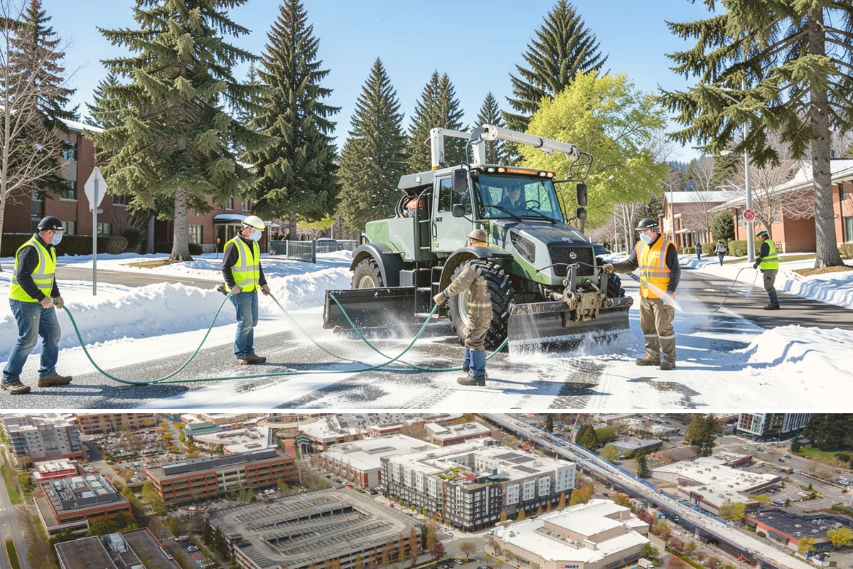 Anti-Icing Brine Application in Redmond, King County, WA - Applied ahead of forecasted freeze/snow events through the winter season.