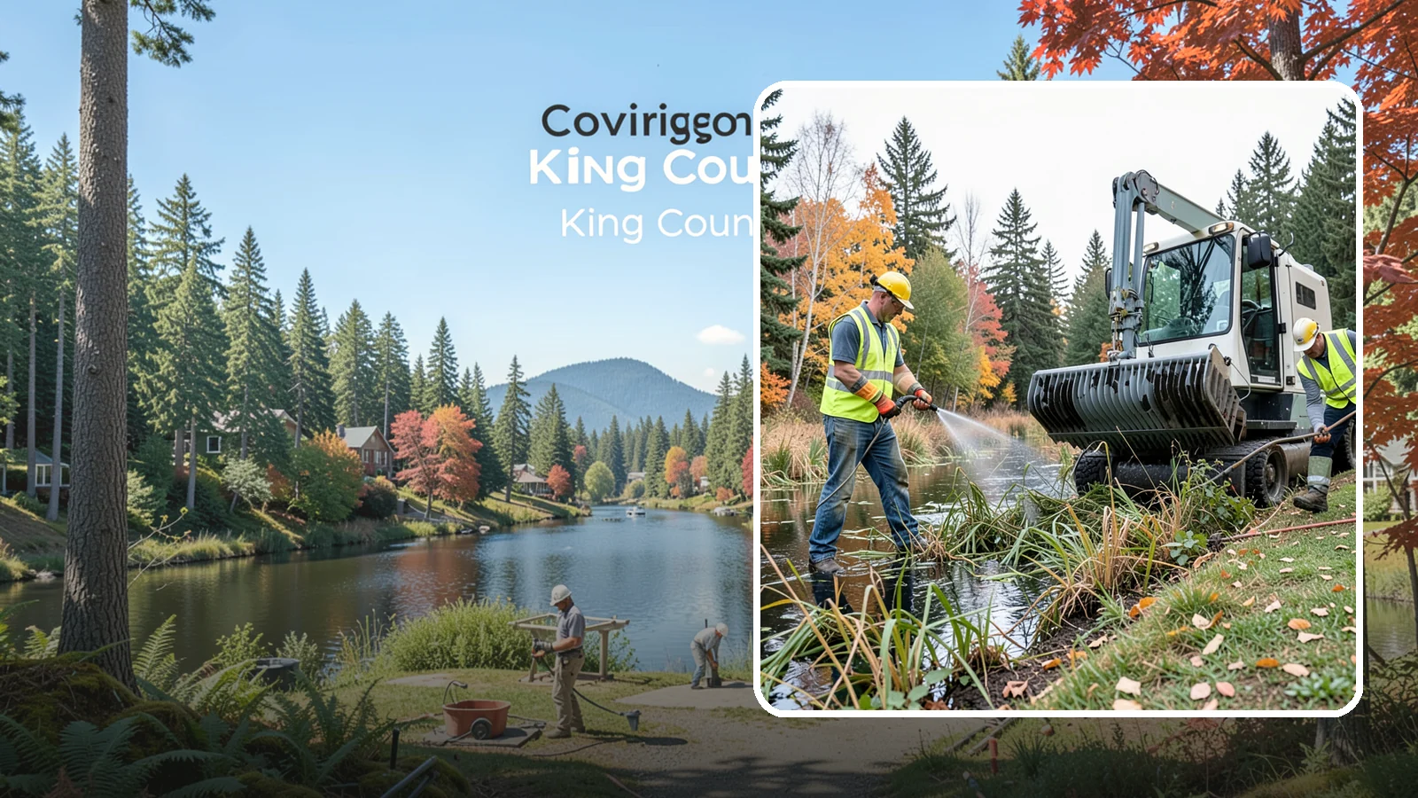 Aquatic Weed Control in Covington, King County, WA - Permit-compliant control of invasive aquatic vegetation in municipal ponds, stormwater facilities, and shorelines.