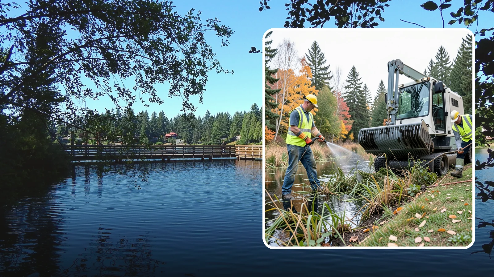 Aquatic Weed Control in Federal Way, King County, WA - Permit-compliant control of invasive aquatic vegetation in municipal ponds, stormwater facilities, and shorelines.