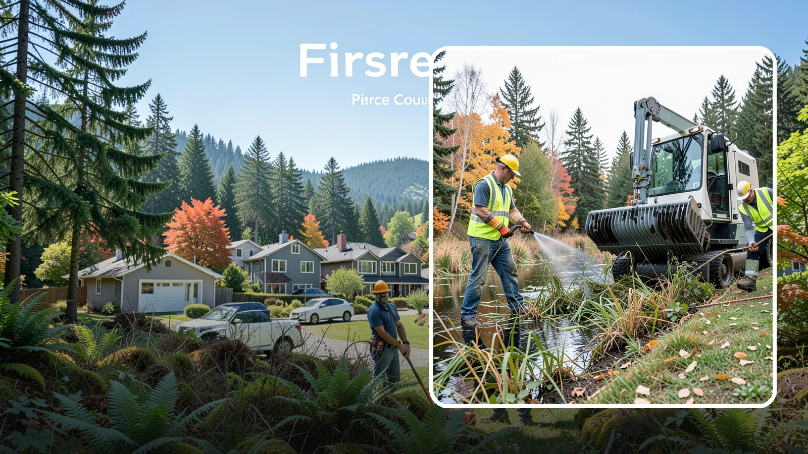 Aquatic Weed Control in Fircrest, Pierce County, WA - Permit-compliant control of invasive aquatic vegetation in municipal ponds, stormwater facilities, and shorelines.