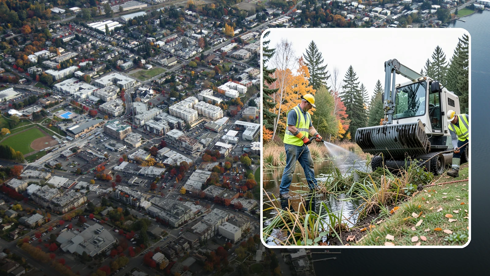 Aquatic Weed Control in Kirkland, King County, WA - Permit-compliant control of invasive aquatic vegetation in municipal ponds, stormwater facilities, and shorelines.