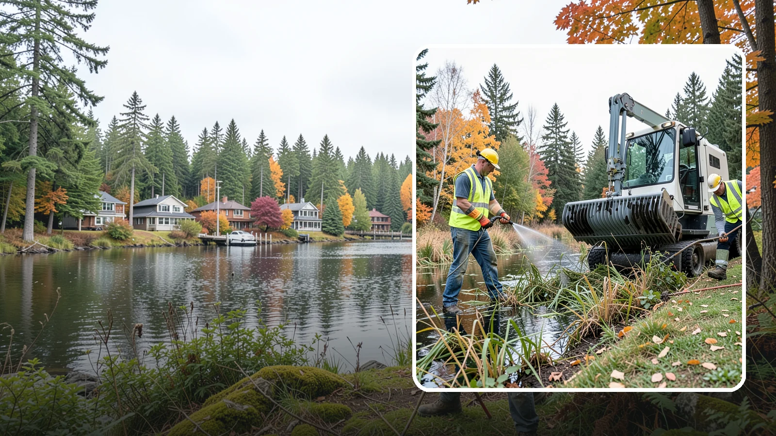 Aquatic Weed Control in La Conner, Skagit County, WA - Permit-compliant control of invasive aquatic vegetation in municipal ponds, stormwater facilities, and shorelines.