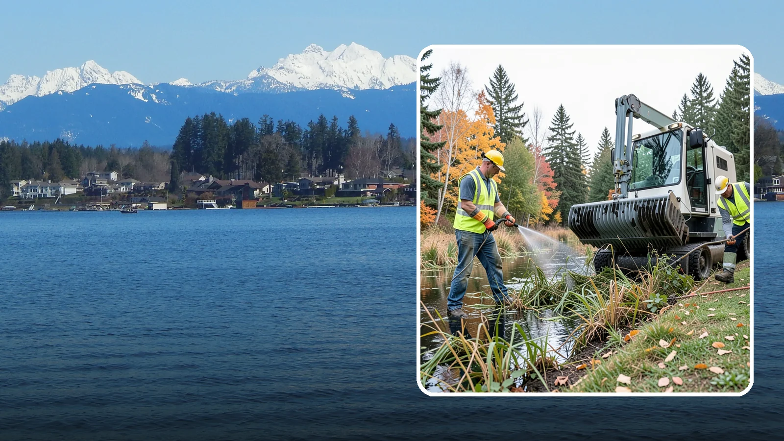 Aquatic Weed Control in Lake Stevens, Snohomish County, WA - Permit-compliant control of invasive aquatic vegetation in municipal ponds, stormwater facilities, and shorelines.