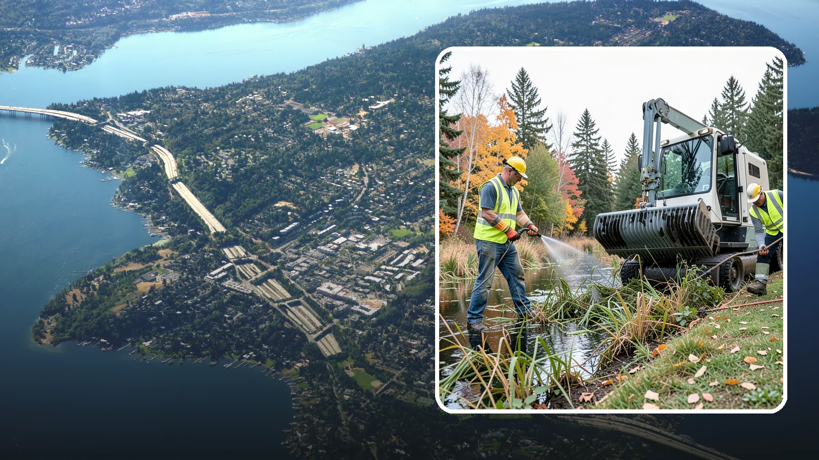 Aquatic Weed Control in Mercer Island, King County, WA - Permit-compliant control of invasive aquatic vegetation in municipal ponds, stormwater facilities, and shorelines.