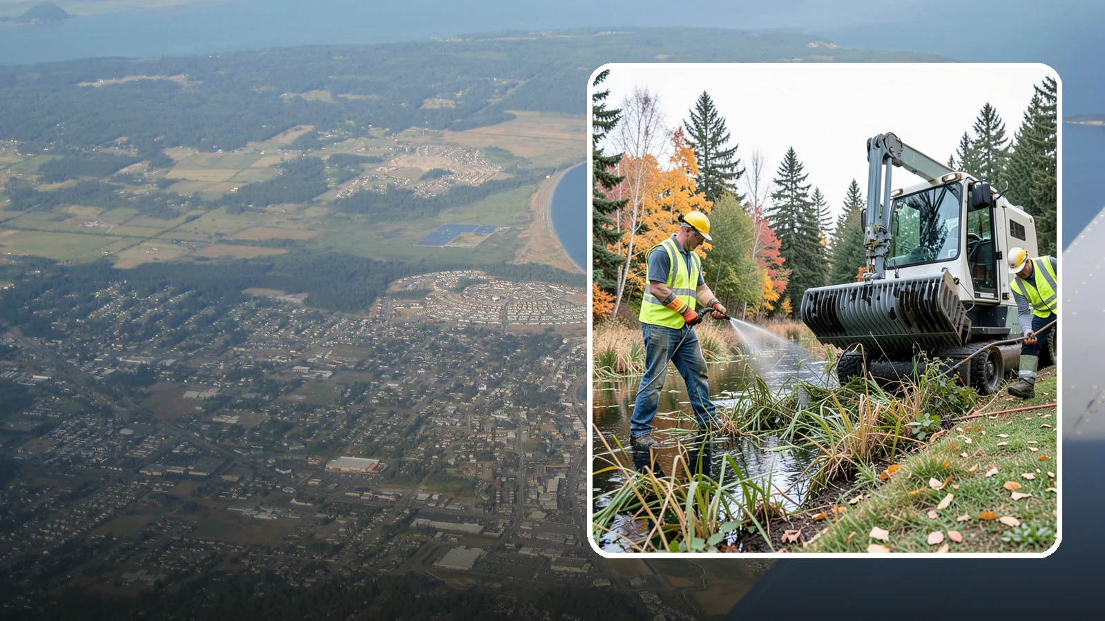 Aquatic Weed Control in Oak Harbor, Island County, WA - Permit-compliant control of invasive aquatic vegetation in municipal ponds, stormwater facilities, and shorelines.