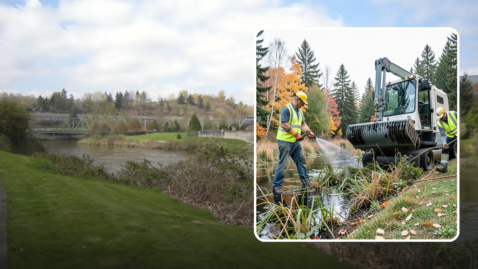 Aquatic Weed Control in Tukwila, King County, WA - Permit-compliant control of invasive aquatic vegetation in municipal ponds, stormwater facilities, and shorelines.