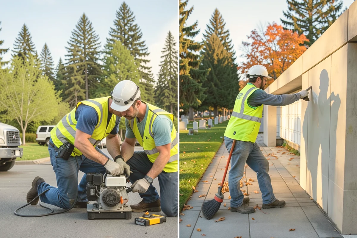Asphalt Berm Construction in Bothell, King County, WA - Confirm the alignment and drainage flow line