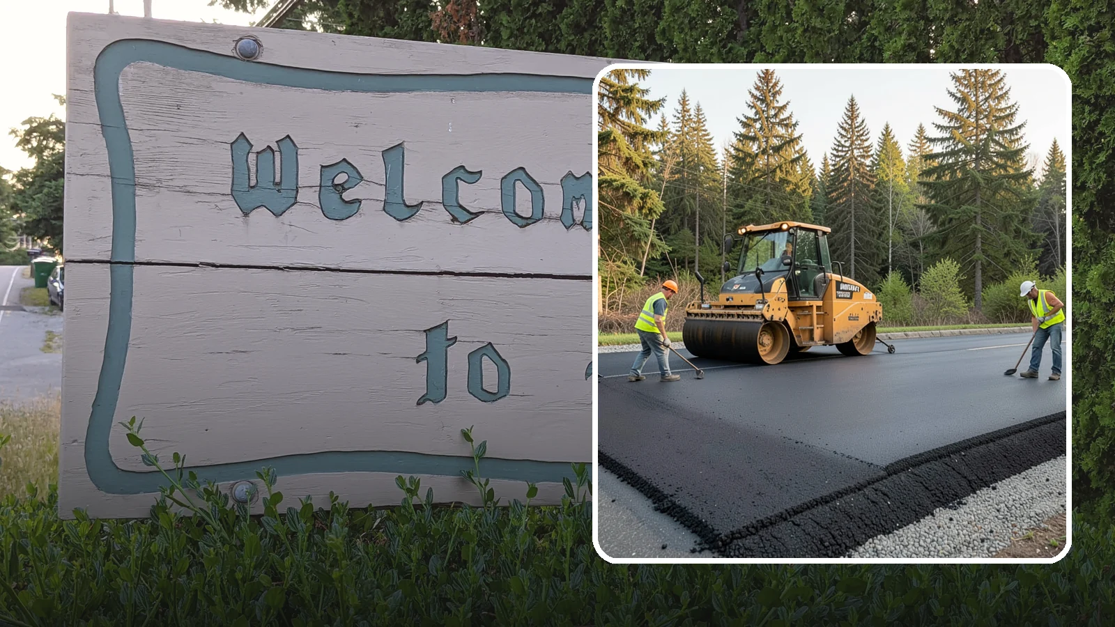 Asphalt Berm Construction in Brier, Snohomish County, WA - Machine-extruded asphalt berms and curbs that direct runoff and define pavement edges.