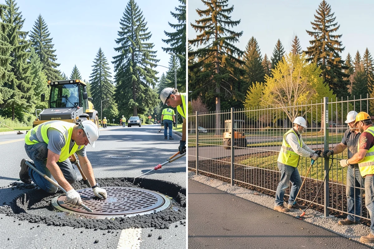 Asphalt Berm Construction in Buckley, Pierce County, WA - Confirm the alignment and drainage flow line