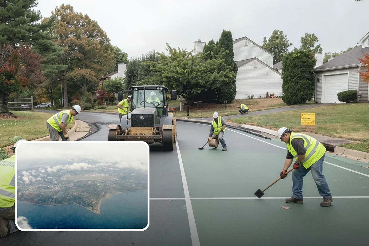 Asphalt Berm Construction in Burien, King County, WA - Economical alternative to concrete curbing