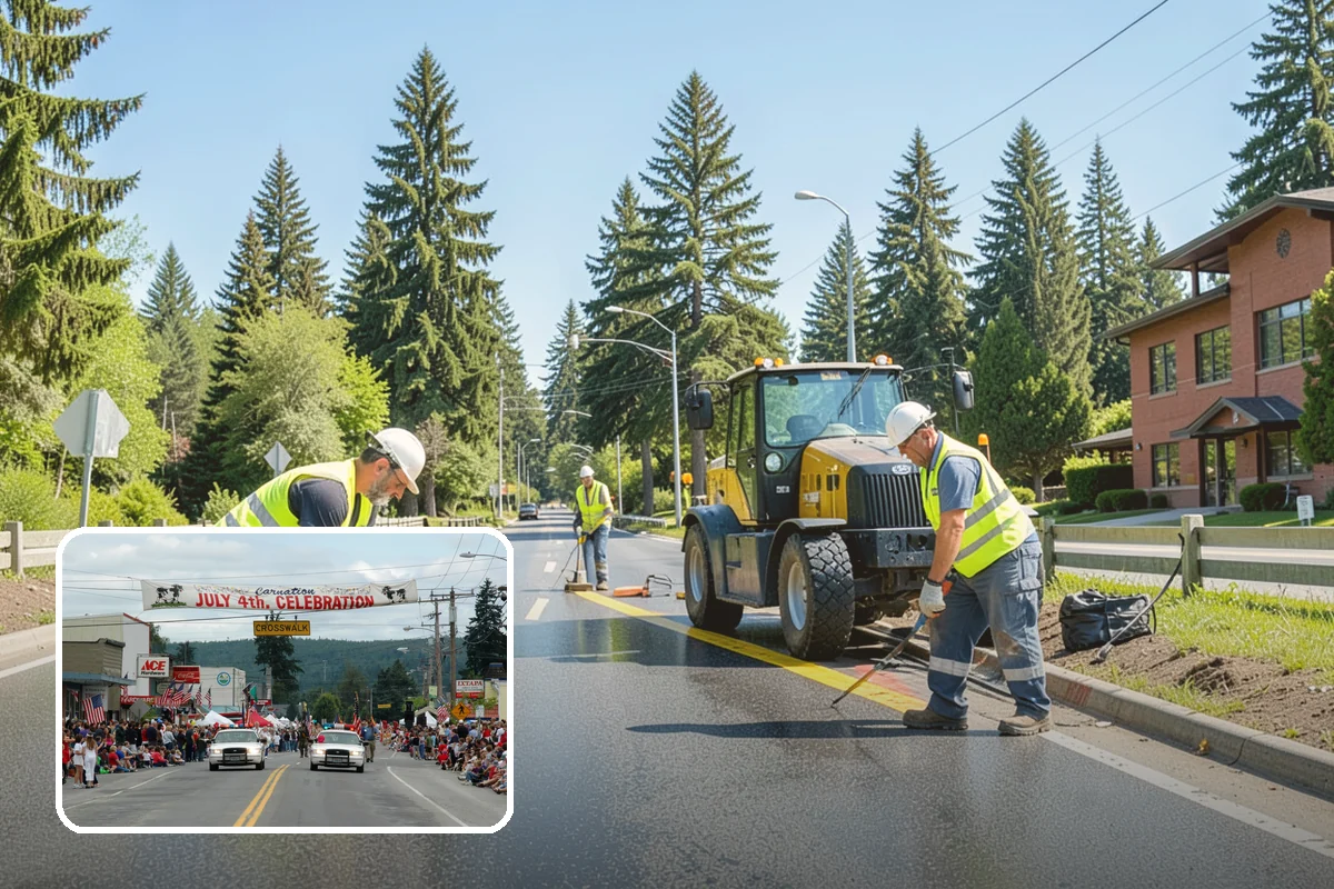 Asphalt Berm Construction in Carnation, King County, WA - Economical alternative to concrete curbing