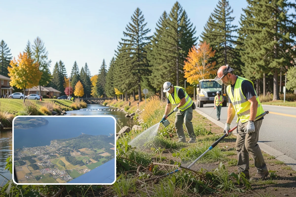 Asphalt Berm Construction in Coupeville, Island County, WA - Economical alternative to concrete curbing