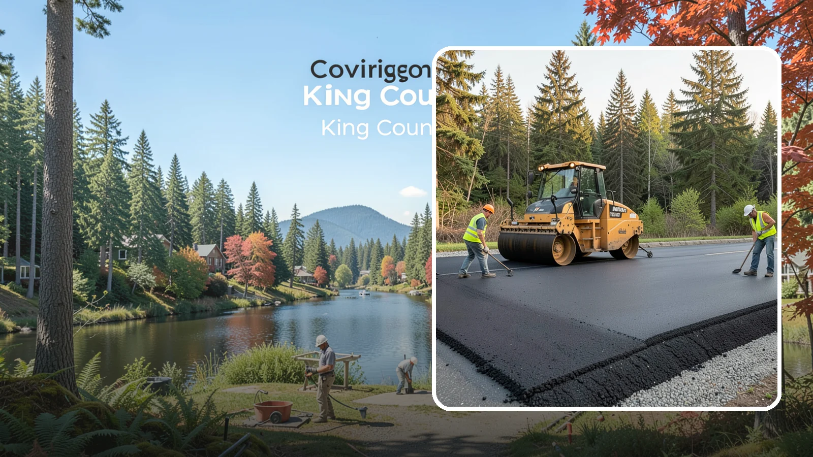 Asphalt Berm Construction in Covington, King County, WA - Machine-extruded asphalt berms and curbs that direct runoff and define pavement edges.