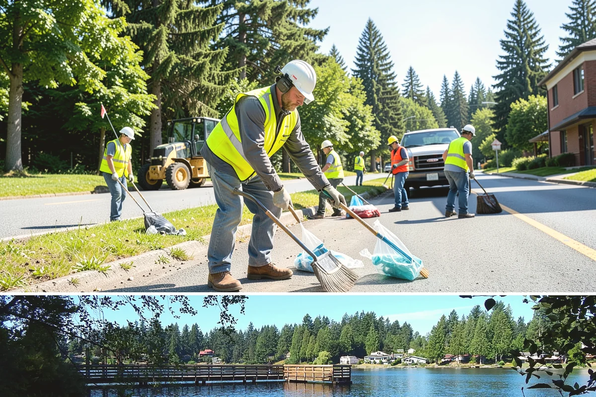 Asphalt Berm Construction in Federal Way, King County, WA - Berm construction pairs with summer paving projects when warm, dry conditions ensure a solid bond to the pavement.