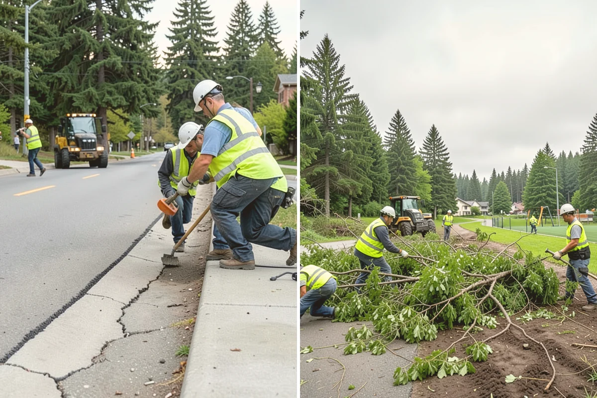 Asphalt Berm Construction in Fife, Pierce County, WA - Confirm the alignment and drainage flow line