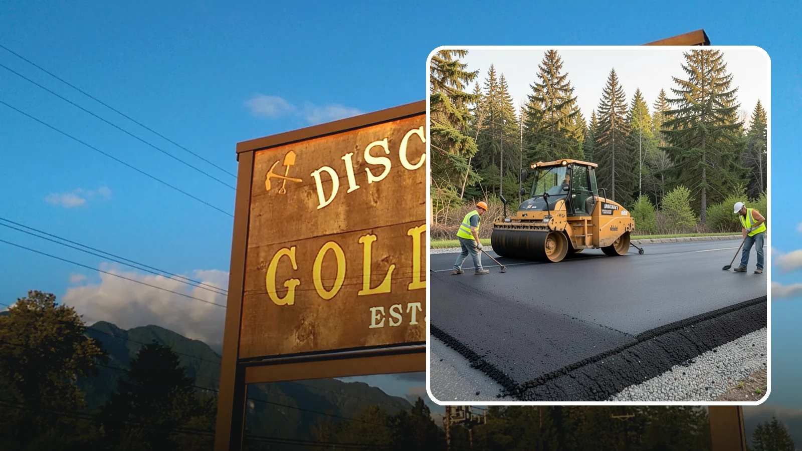 Asphalt Berm Construction in Gold Bar, Snohomish County, WA - Machine-extruded asphalt berms and curbs that direct runoff and define pavement edges.
