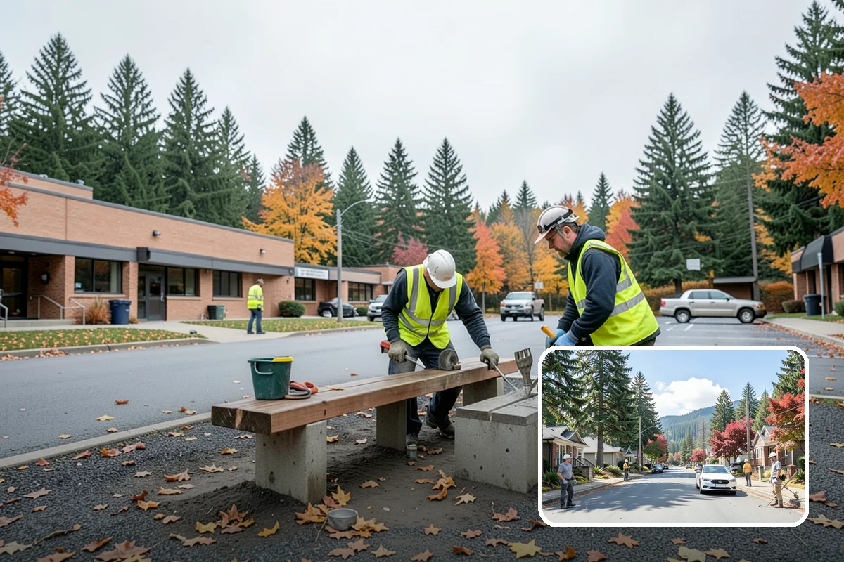 Asphalt Berm Construction in Hunts Point, King County, WA - Economical alternative to concrete curbing