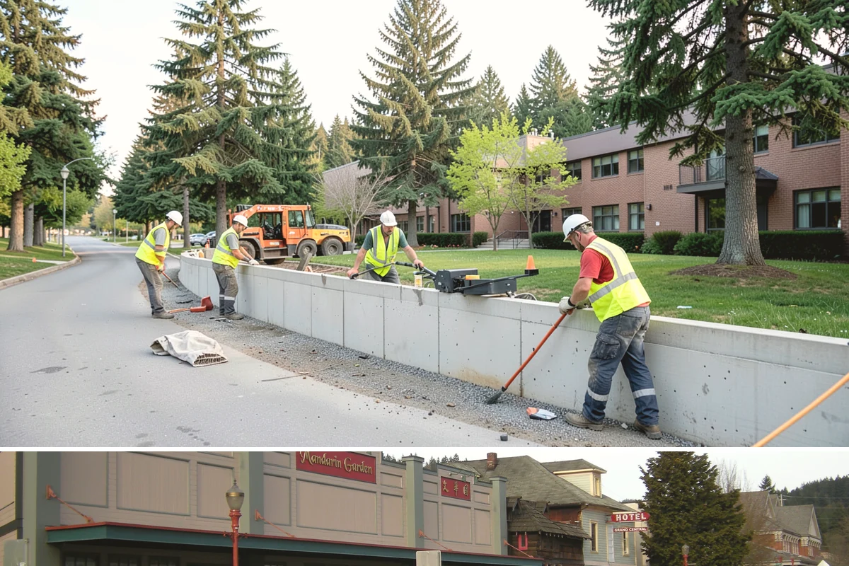 Asphalt Berm Construction in Issaquah, King County, WA - Berm construction pairs with summer paving projects when warm, dry conditions ensure a solid bond to the pavement.