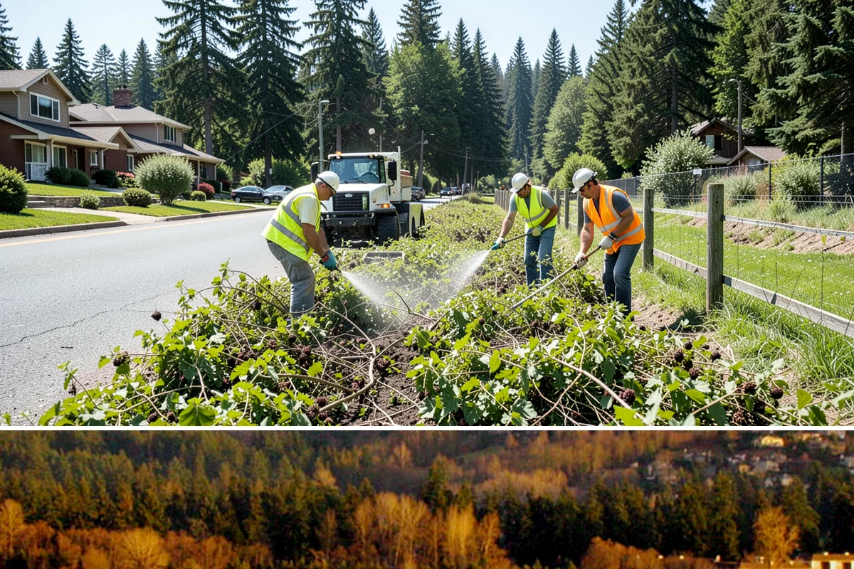 Asphalt Berm Construction in Kenmore, King County, WA - Berm construction pairs with summer paving projects when warm, dry conditions ensure a solid bond to the pavement.