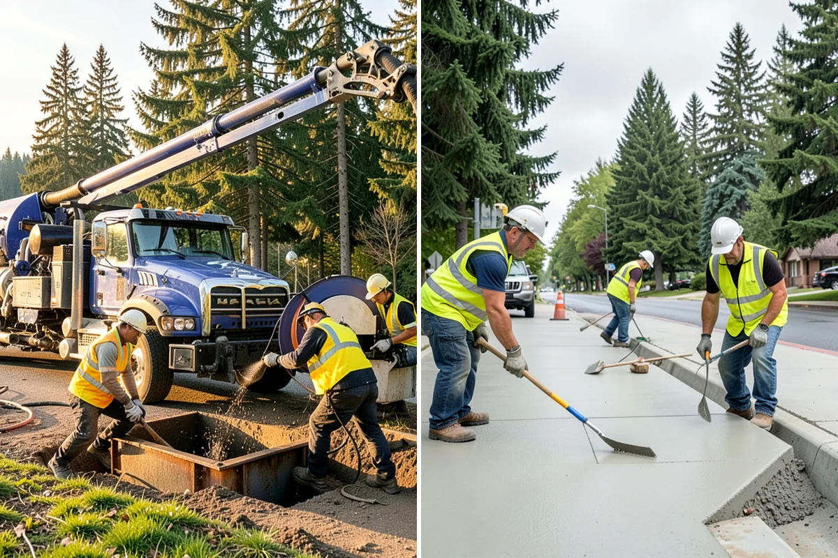 Asphalt Berm Construction in Lyman, Skagit County, WA - Confirm the alignment and drainage flow line