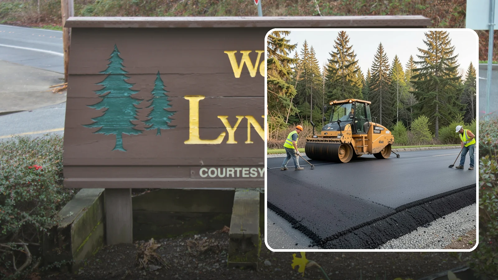 Asphalt Berm Construction in Lynnwood, Snohomish County, WA - Machine-extruded asphalt berms and curbs that direct runoff and define pavement edges.