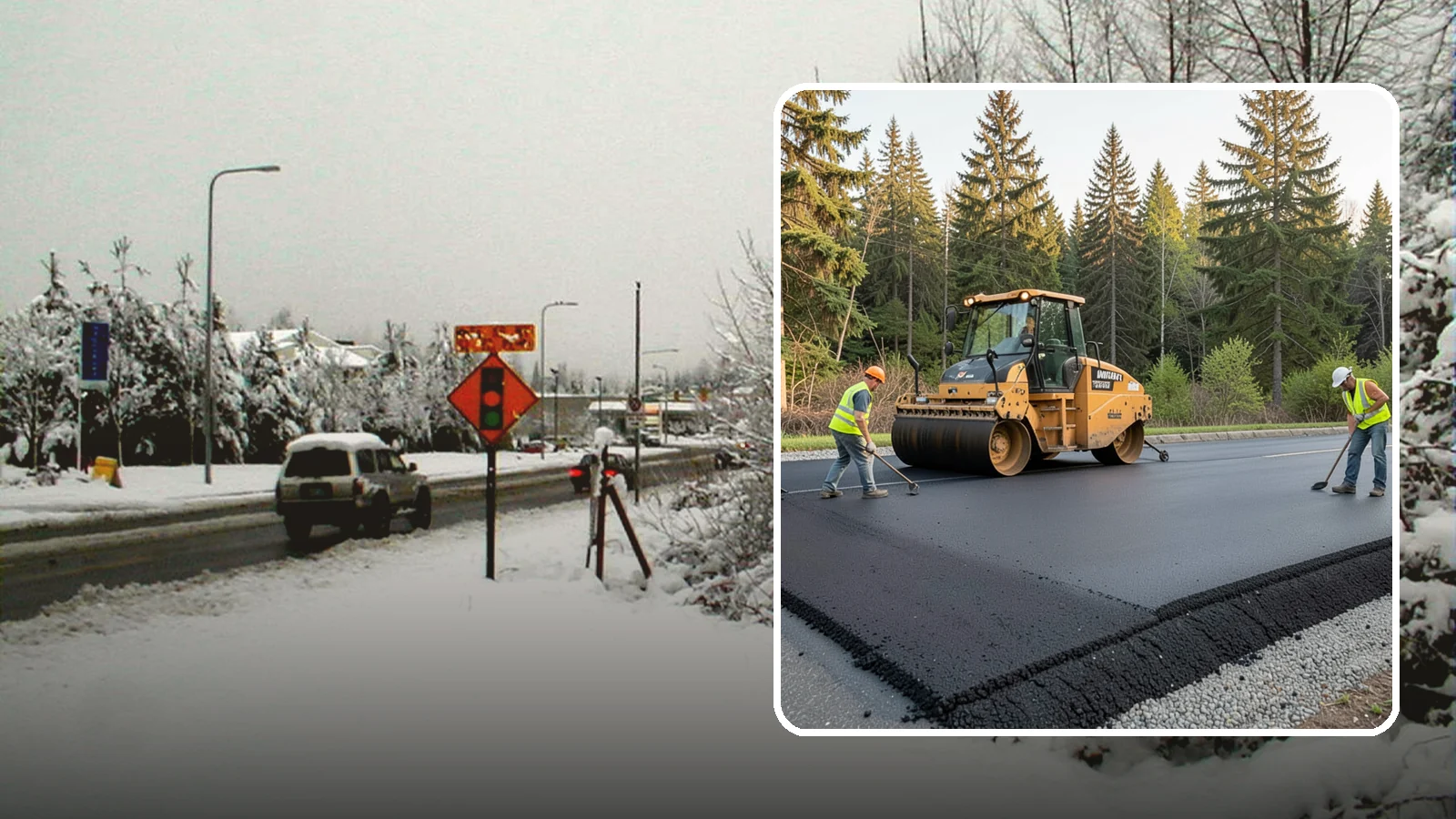 Asphalt Berm Construction in Newcastle, King County, WA - Machine-extruded asphalt berms and curbs that direct runoff and define pavement edges.