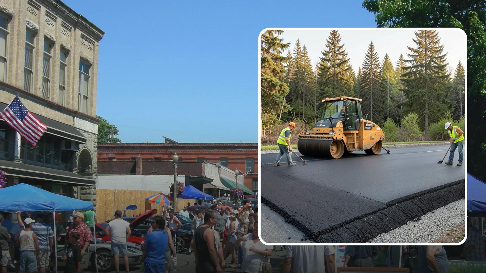 Asphalt Berm Construction in Snohomish, Snohomish County, WA - Machine-extruded asphalt berms and curbs that direct runoff and define pavement edges.