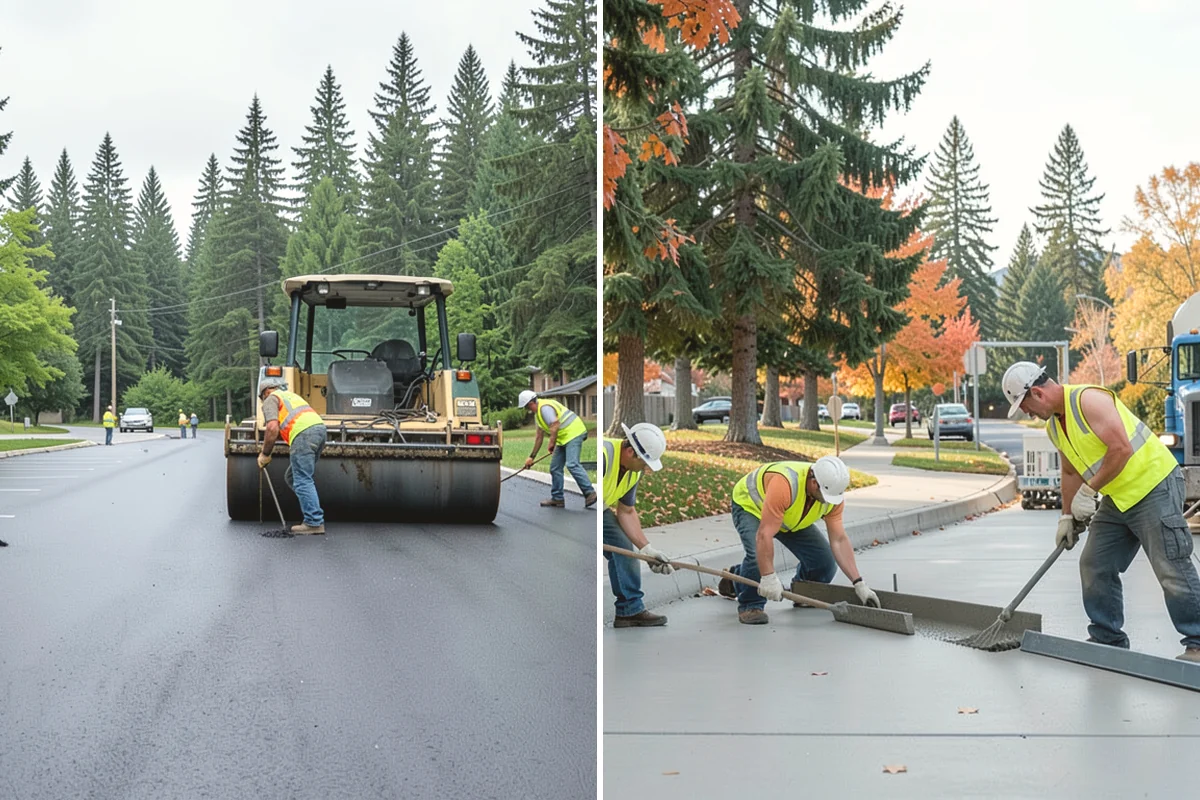 Asphalt Berm Construction in University Place, Pierce County, WA - Confirm the alignment and drainage flow line