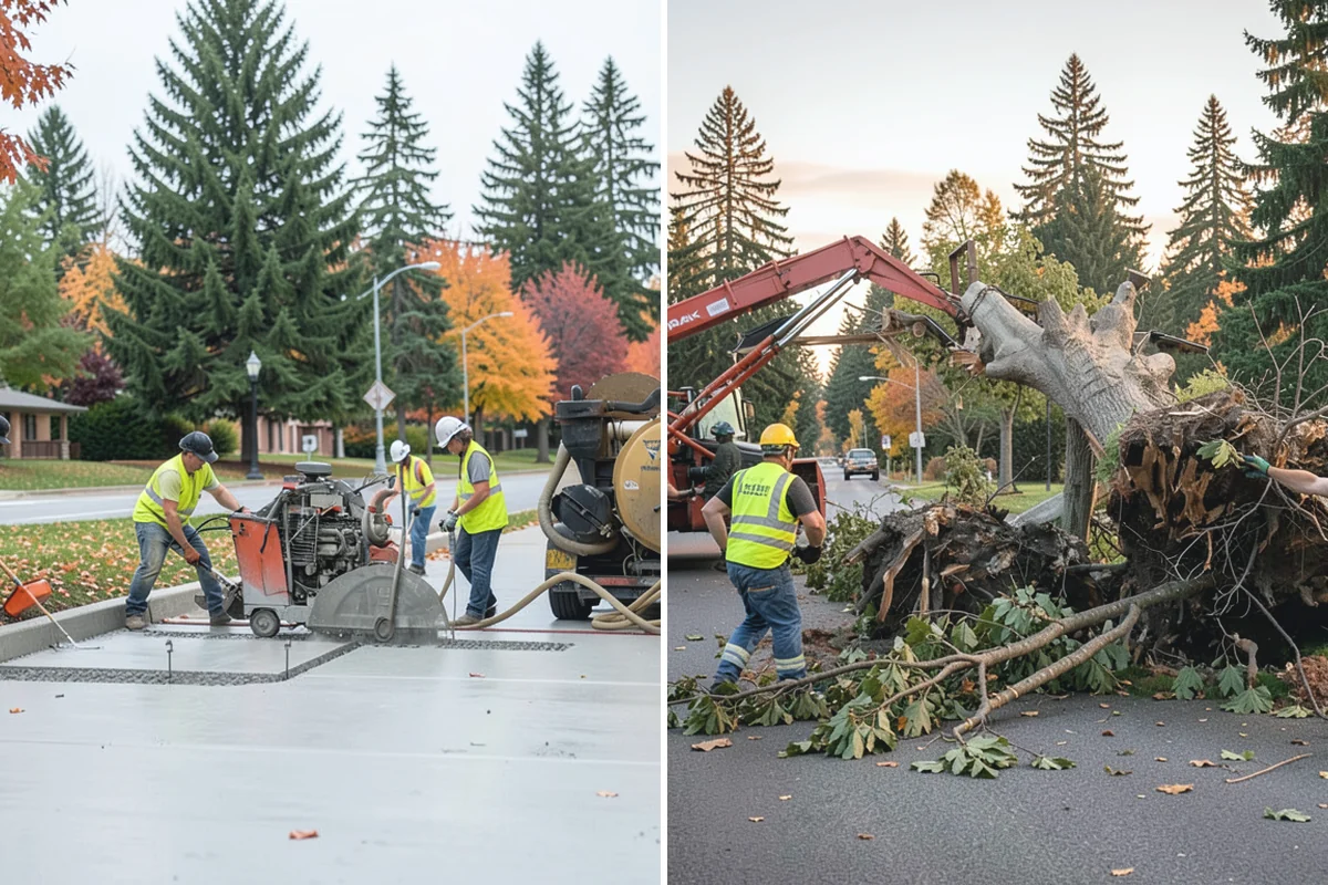 Asphalt Berm Construction in Wilkeson, Pierce County, WA - Confirm the alignment and drainage flow line