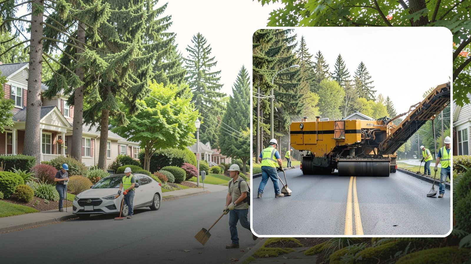 Asphalt Milling in Beaux Arts Village, King County, WA - Cold milling that removes worn asphalt to grade in preparation for overlays and reconstruction.