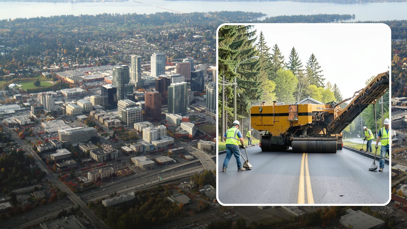Asphalt Milling in Bellevue, King County, WA - Cold milling that removes worn asphalt to grade in preparation for overlays and reconstruction.