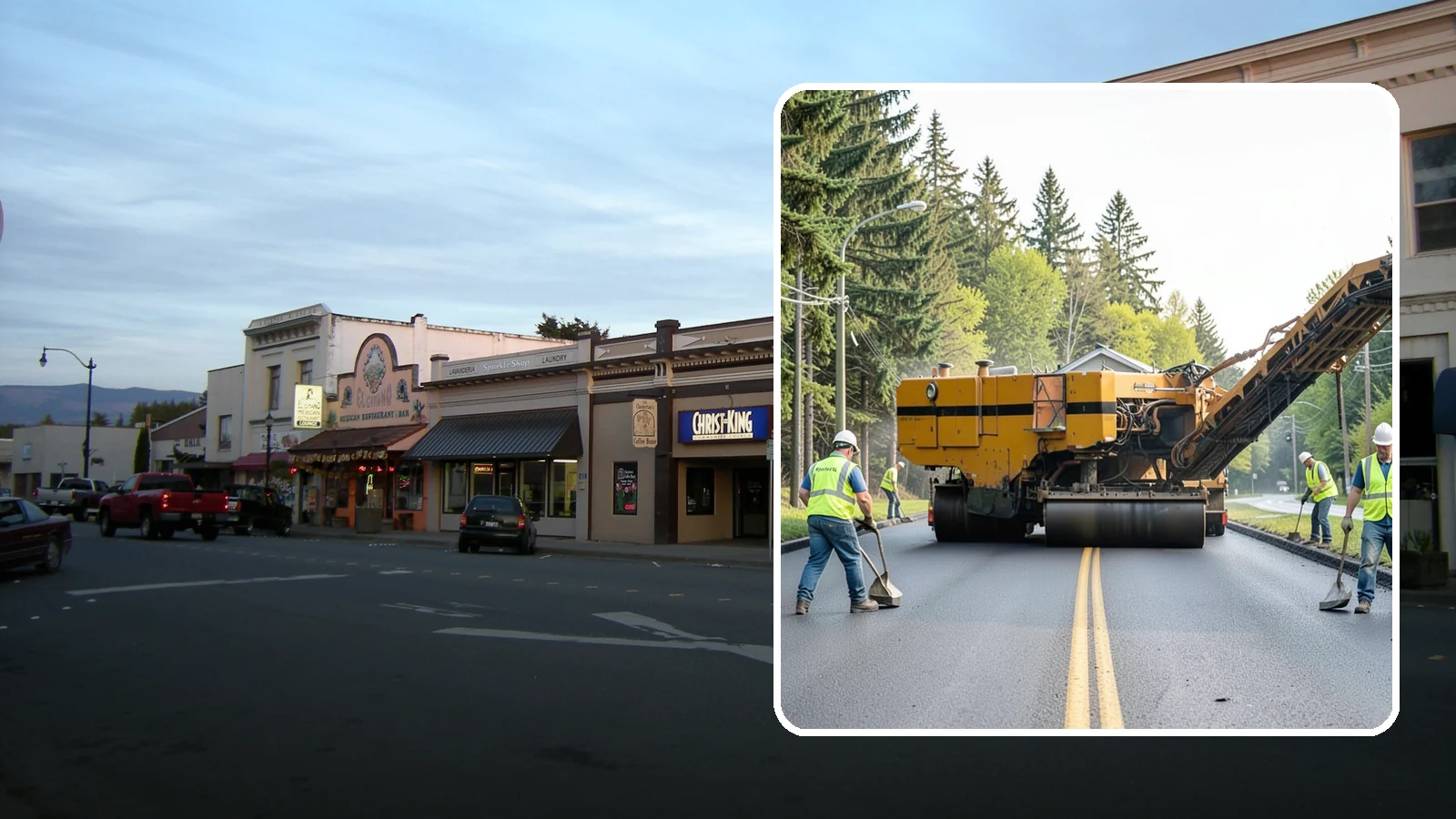 Asphalt Milling in Burlington, Skagit County, WA - Cold milling that removes worn asphalt to grade in preparation for overlays and reconstruction.