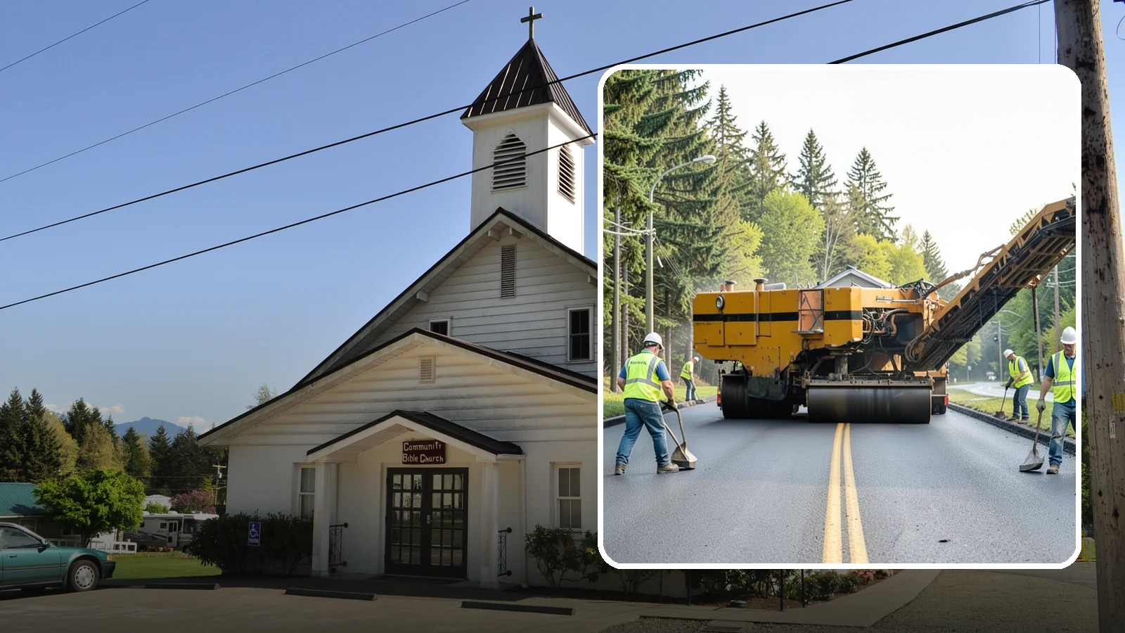 Asphalt Milling in Concrete, Skagit County, WA - Cold milling that removes worn asphalt to grade in preparation for overlays and reconstruction.