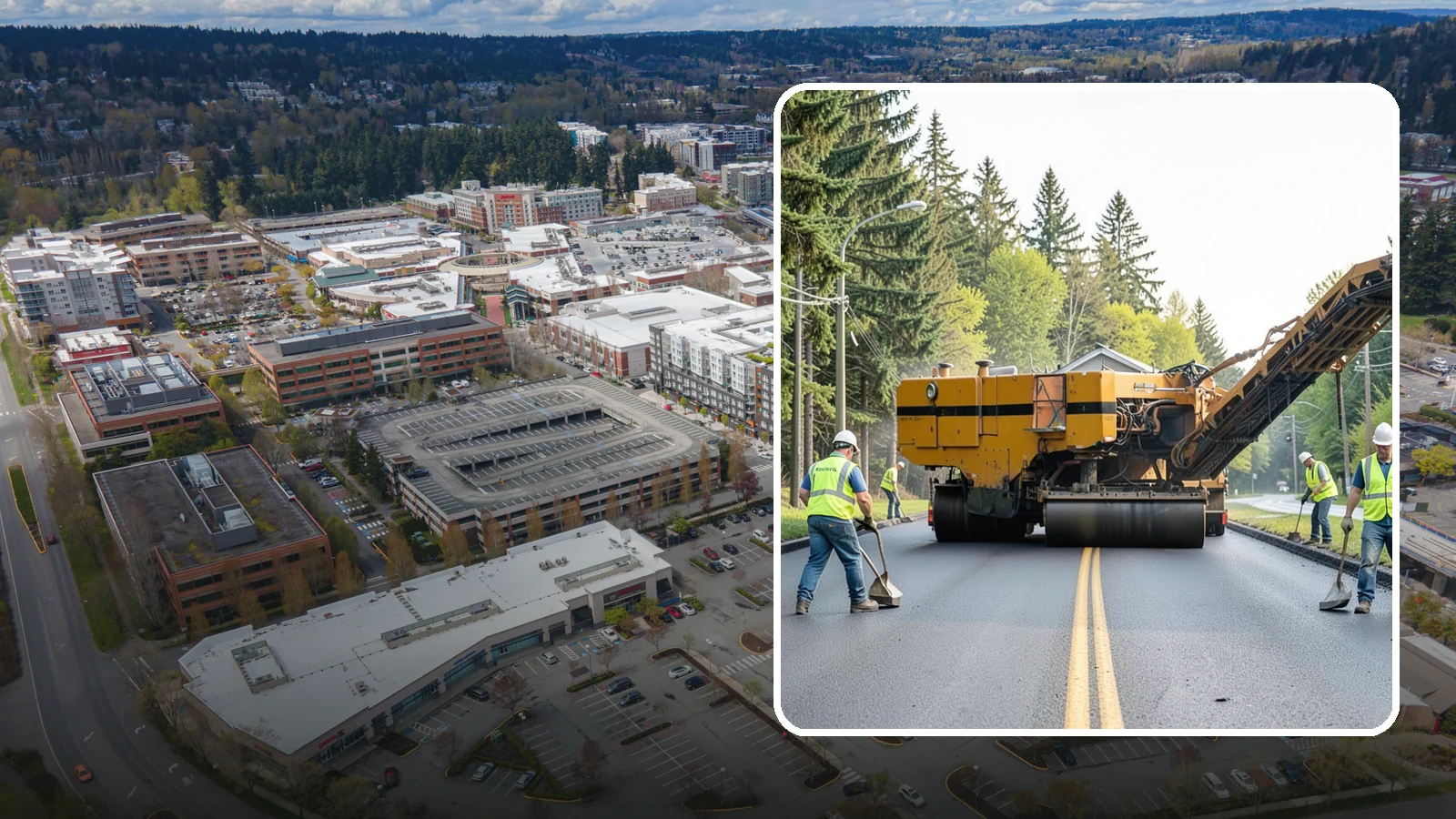 Asphalt Milling in Redmond, King County, WA - Cold milling that removes worn asphalt to grade in preparation for overlays and reconstruction.