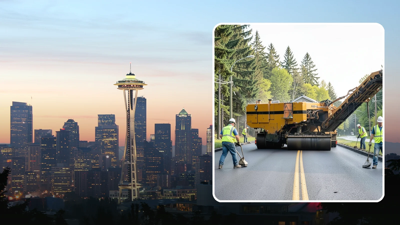 Asphalt Milling in Seattle, King County, WA - Cold milling that removes worn asphalt to grade in preparation for overlays and reconstruction.