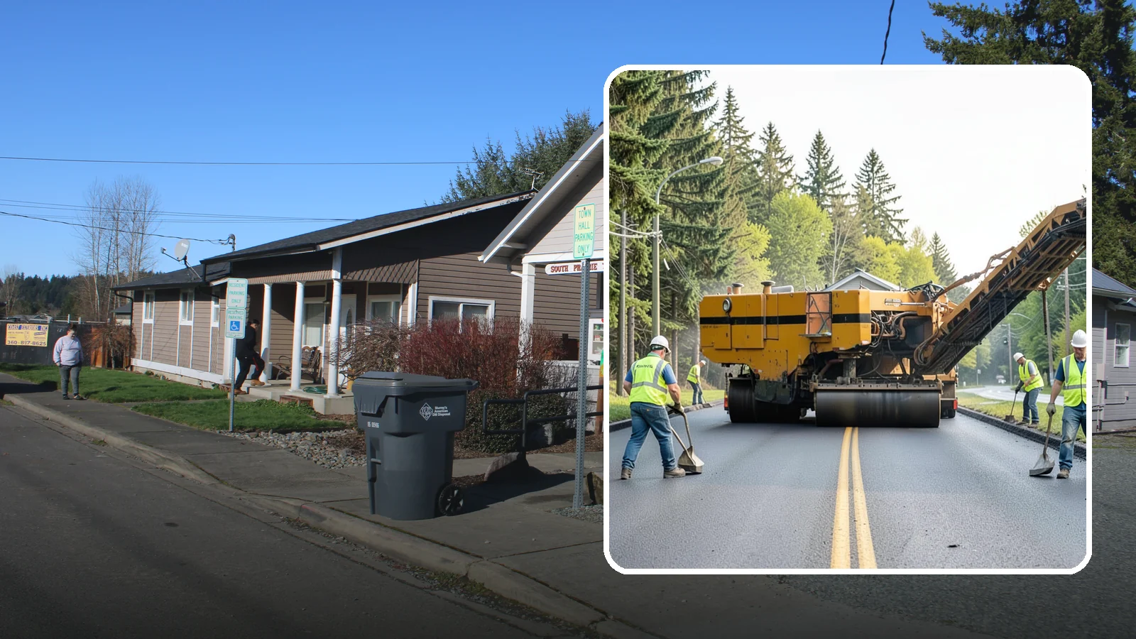Asphalt Milling in South Prairie, Pierce County, WA - Cold milling that removes worn asphalt to grade in preparation for overlays and reconstruction.