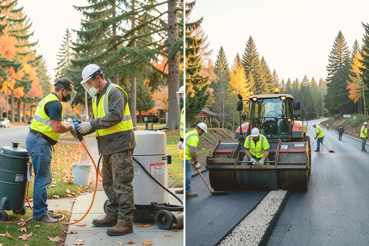 Asphalt Overlay in Bellevue, King County, WA - Inspect the surface and repair localized base failures