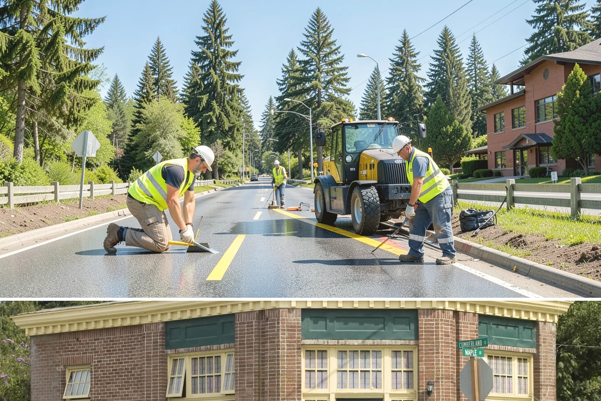 Asphalt Overlay in Hamilton, Skagit County, WA - Overlays are a summer operation, scheduled when sustained dry, warm weather allows proper compaction and bonding.