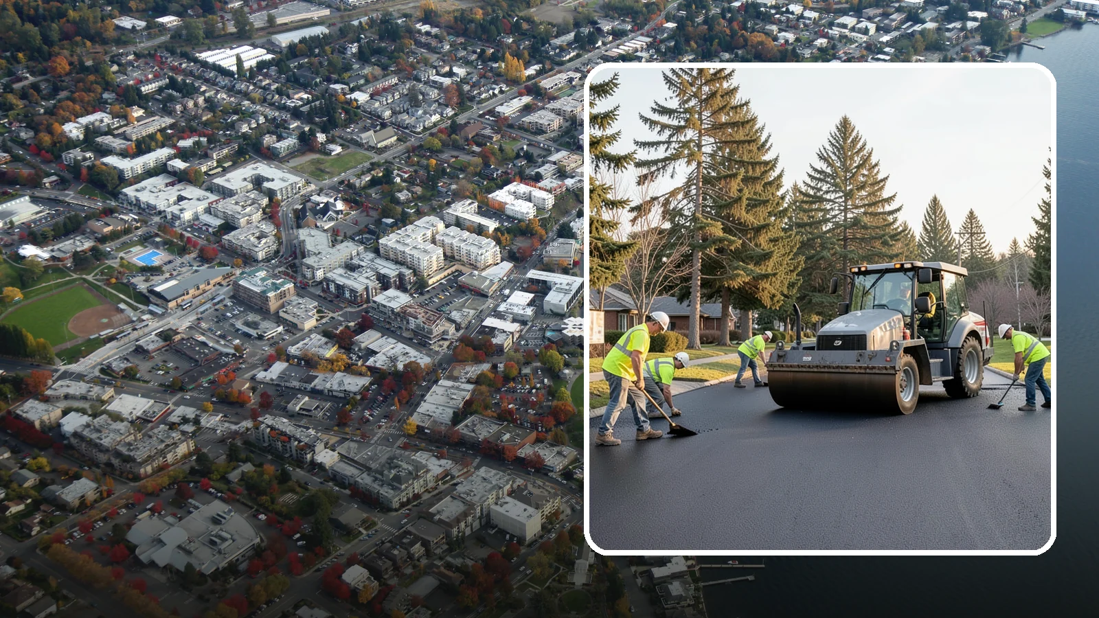 Asphalt Overlay in Kirkland, King County, WA - Asphalt overlays that extend pavement life across streets, lots, and trails without full reconstruction.