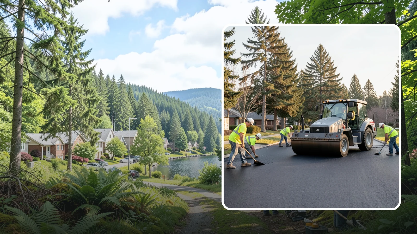 Asphalt Overlay in Lake Forest Park, King County, WA - Asphalt overlays that extend pavement life across streets, lots, and trails without full reconstruction.