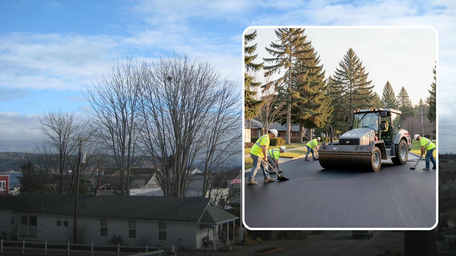Asphalt Overlay in Langley, Island County, WA - Asphalt overlays that extend pavement life across streets, lots, and trails without full reconstruction.